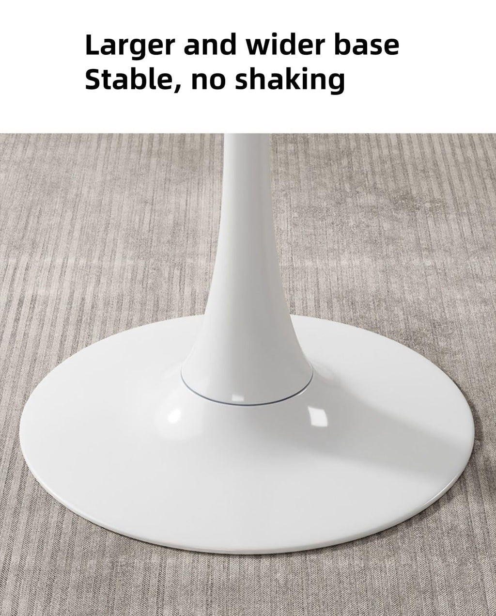 24" Tulip Table for 1-2 Persons Modern Round Dining Table, Mid-Century Modern White Marble Small Kitchen Table with MDF Wooden Top, Leisure Coffee Table for Living Room, Dining Room, Office
