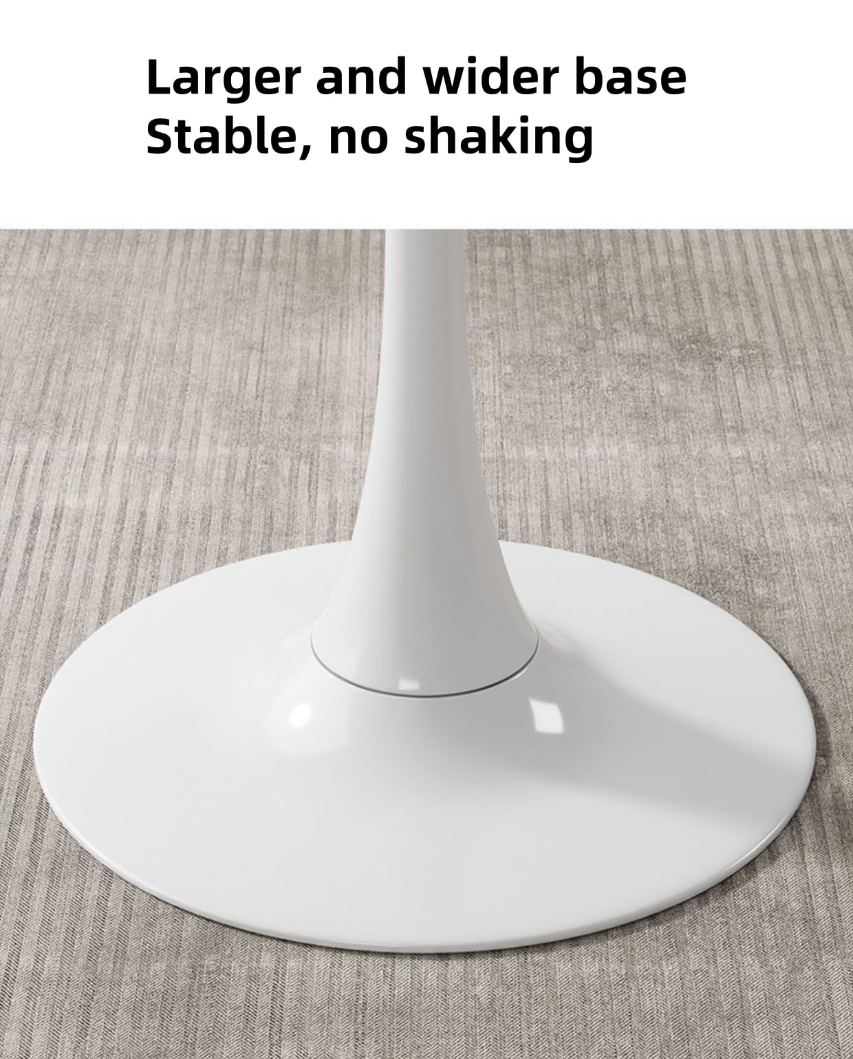24" Tulip Table for 1-2 Persons Modern Round Dining Table, Mid-Century Modern White Marble Small Kitchen Table with MDF Wooden Top, Leisure Coffee Table for Living Room, Dining Room, Office