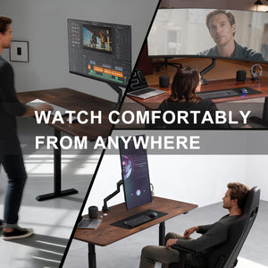 Heavy Duty Single Monitor Arm for 17-49 Inch Flat Curved Ultrawide Screens, up to 33 Lbs, Adjustable Single Monitor Desk Mount for Home Office Gaming, VESA 75/100mm (GSM001XLN), Black