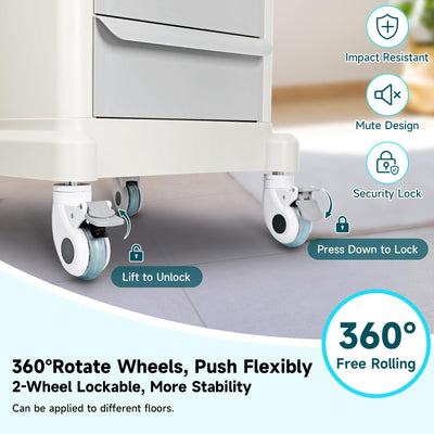 Mobile Ultrasound Trolley Cart Portable Ultrasound Imaging Scanner Vehicle Medical Beauty Storage Cart 115LBS Load with 4 Wheels 2 Brake for Hospital Office Bedroom Medical Clinic