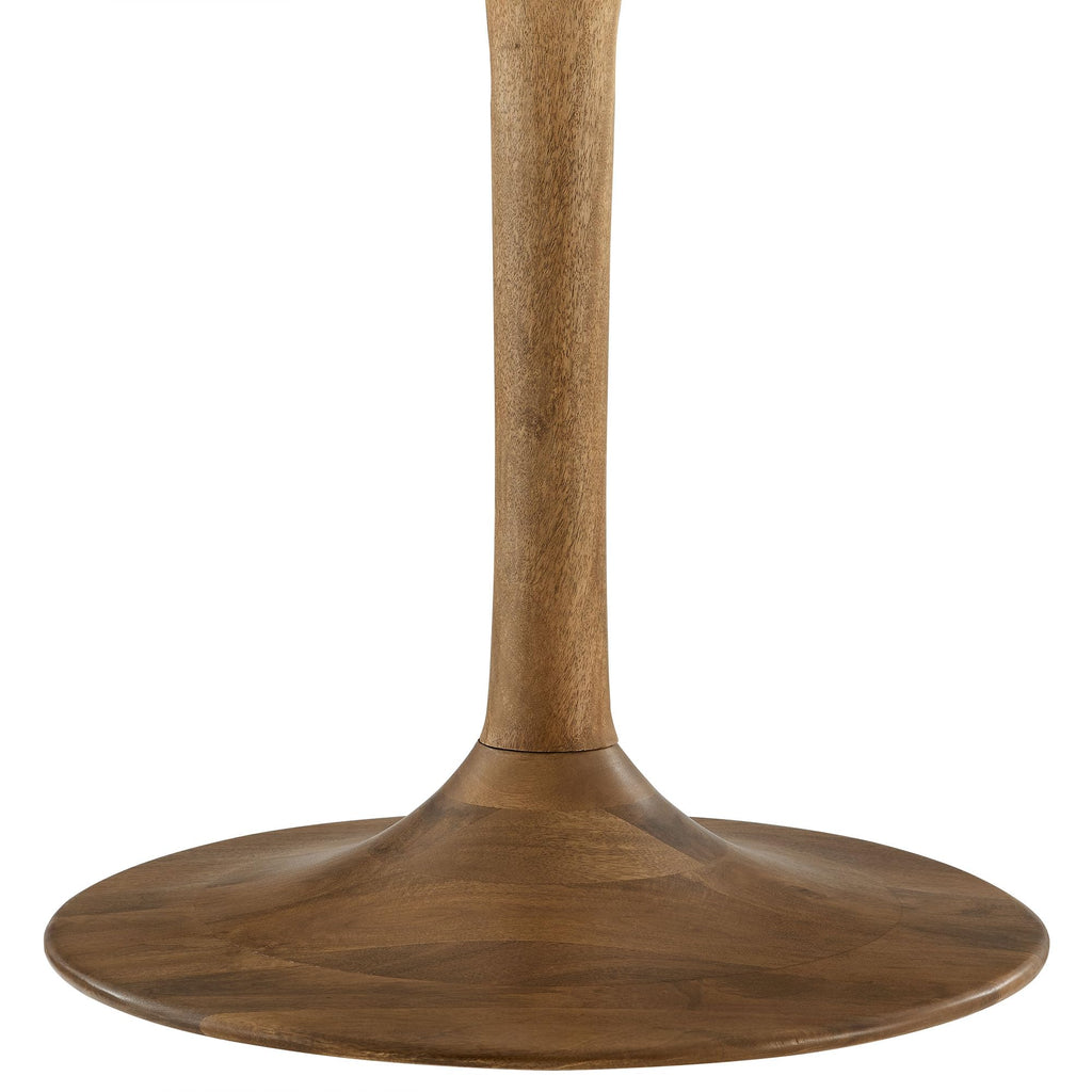 48 Inch Round Wood Dining Table in Natural – Solid Mango Wood Tabletop with Pedestal Base - Mid Century Modern Dining Room Furniture - Kitchen Table for 4-6 Person