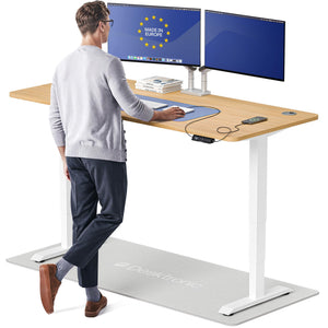 HomePro Standing Desk 70x30 — Made in Europe, Ergonomic Sit Stand Home Office Desk, Electric Height Adjustable, Dual Motor, USB & USB-C Charging, Wobble-Free, Touchscreen, 3 Memory Presets