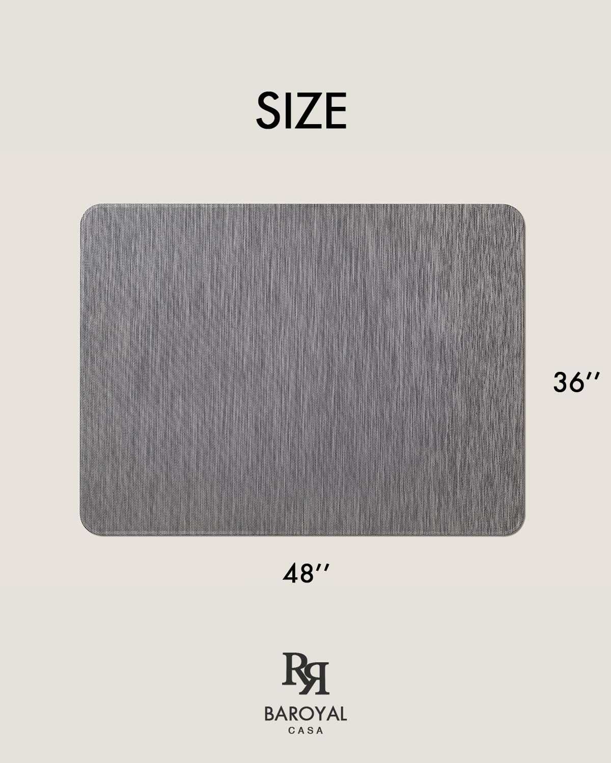 Office Chair Mat for Hardwood Floor Under Desk Computer Rolling Chair Mat for Wood/Tile Floor Non-Slip Heavy Duty Desk Rug PVC Plastic Hard Floor Protector 36" x 48" (Gray)