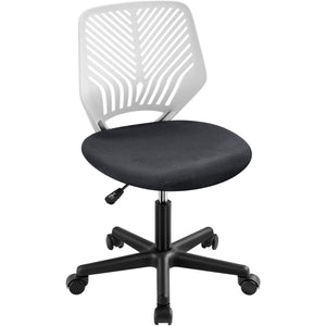 Students Cute Desk Chair Low-Back Armless Study Chair w/Lumbar Support Adjustable Swivel Chair in Home Bedroom School, Dark Gray