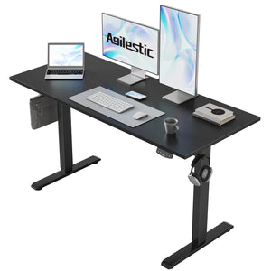Electric Standing Desk, 48 x 24 Inches Height Adjustable Desk, Sit Stand up for Work Office Home, Ergonomic Rising Computer Table with Memory Preset, Black