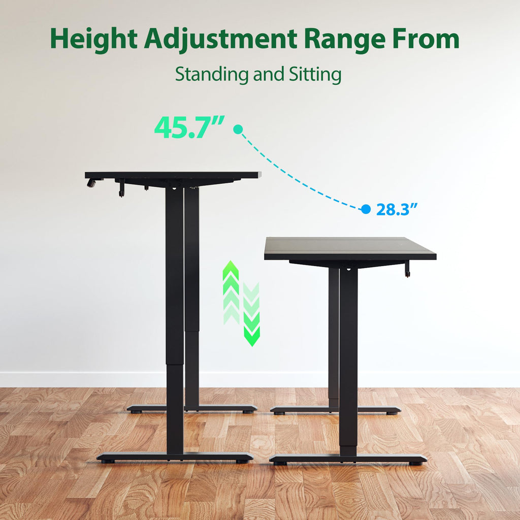 Electric Standing Desk, 71 x 31.5 Inches Height Adjustable Desk, Sit Stand up for Work Office Home, Ergonomic Rising Computer Table with Memory Preset, Black