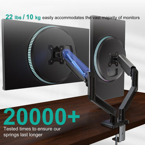 Dual Monitor Stand for 13-32 inch Computer Screens, Dual Monitor Arms for 2 Monitors Holds up to 22 lbs, Height Adjustable Dual Monitors Mount, VESA 75x75/100x100mm (GSMP002N), Black
