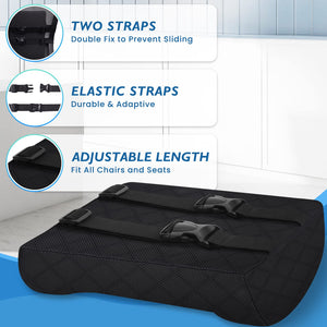 Lumbar Support Pillow for Office Chair Back Support Lumbar Pillow for Car, Gaming, Office Chair - Improve Sitting Posture & Back Pain Relief, Memory Foam, Adjustable Straps, Black