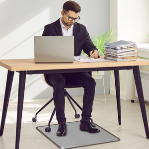 PVC 110V Heated Floor Mat Heater for Foot Warmer Under Desk 22 x 20 Inch Electric Heating Pad Energy Saving Carpet Pad Indoor Floor Heated Rug for Home Office Bathroom House Gray