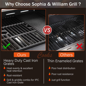 4-Burner Gas BBQ Grill with Side Burner & Porcelain-Enameled Cast Iron Grates, Outdoor Cooking Propane Grills Cabinet Style Garden Barbecue Grill, 46,700BTU, Black