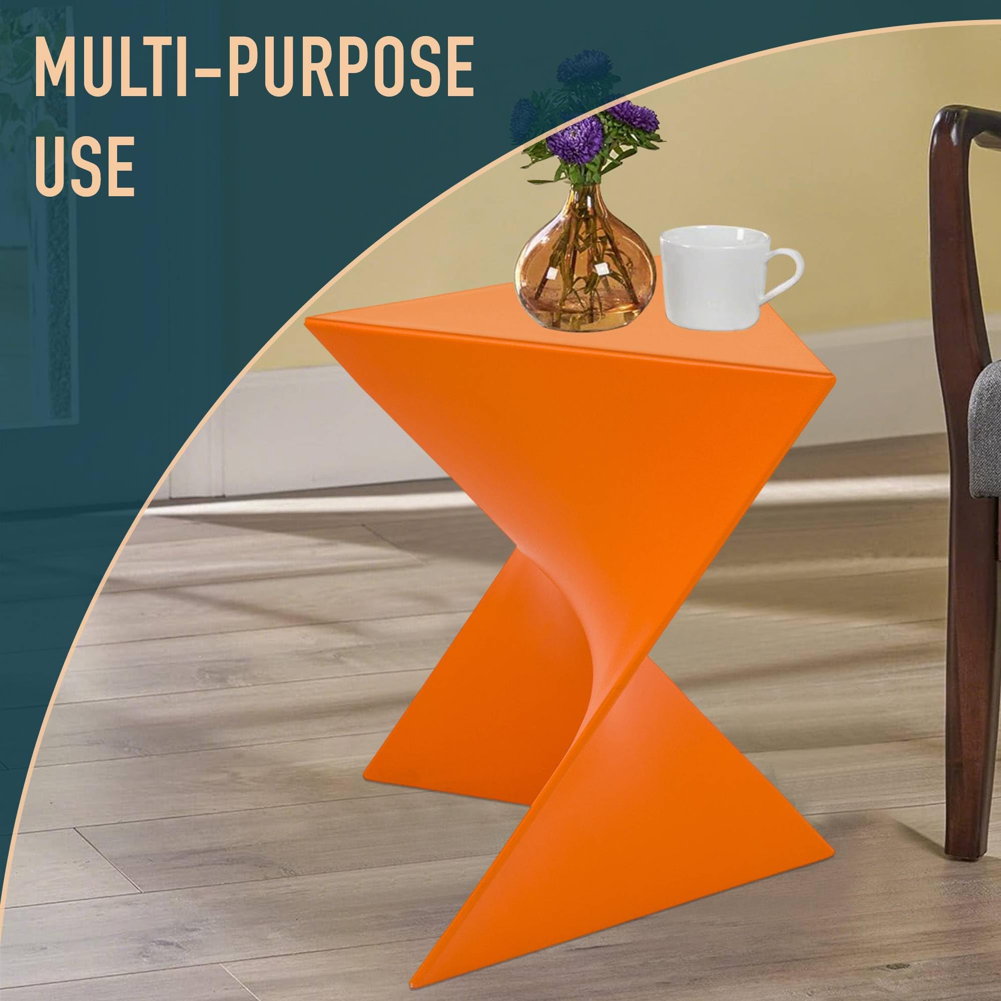 Modern Vanity Side Table, Orange