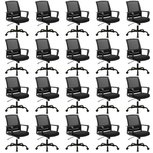 Ergonomic Rolling Mesh Desk Chair with Executive Lumbar Support and Adjustable Swivel Design for Home Office Computer Black 20 Pack