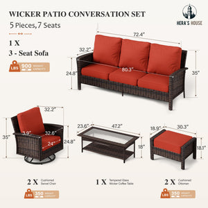 Red Outdoor Furniture Set with 35