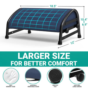 Adjustable Foot Rest for Under Desk at Work, Ergonomic Foot Stools with 7 Positions, Elevated Cushion Under Desk Footrest with Metal Frame, Leg Rest Used for Home, Car, PC Gaming Accessories