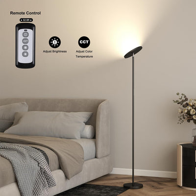 Floor Lamp,30W/2400LM Sky LED Modern Torchiere 3 Color Temperatures Super Bright-Tall Standing Pole Light with Remote & Touch Control for Living Room,Bed Room,Office (Black)