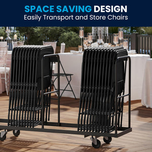 Set of 6, Black , Hercules Series Plastic Folding Chairs for Parties and Weddings, Stackable Commercial Event Seats with 650-lb. Static Weight Capacity,