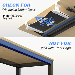 Small Keyboard Tray Under Desk Pull Out with C Clamp Mount, Computer Keyboard & Mouse Tray, 20 (24.2 Including Clamps) x 11.8 inch Slide-Out Platform Computer Drawer for Typing, White, DSF1SW