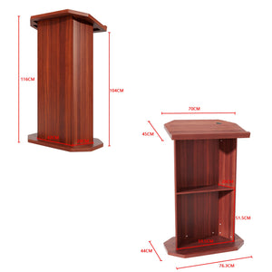 Wood Podium,Compact Podium Stand,15MM Particle Board,Pulpit with Storage,Mic Stand Space,Easy Installation Wooden Lectern for Restaurants,Churches,Seminars and Schools