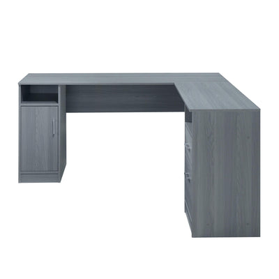 Functional L-Shaped Computer Desk with storage, L is ⁠59.5