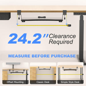 Small Keyboard Tray Under Desk Pull Out with C Clamp Mount, Computer Keyboard & Mouse Tray, 20 (24.2 Including Clamps) x 11.8 inch Slide-Out Platform Computer Drawer for Typing, Black, DSF1S