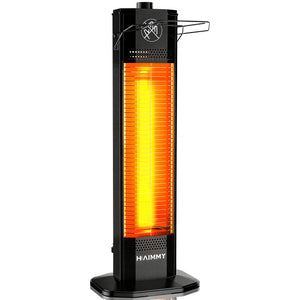 Outdoor Electric Patio Heater, 27- inch Outdoor Electric Patio Heater, 1200W Instant Heating, 2 Heat Levels, Tip-Over & Overheat Protection, IPX5 Waterproof Tower Space Heater