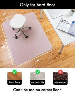 Office Chair Mat for Hardwood Floor Under Desk Computer Rolling Chair Mat for Wood/Tile Floor Non-Slip Heavy Duty Desk Rug PVC Plastic Hard Floor Protector 36