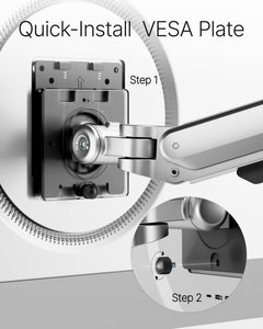 Deluxe Monitor Arm with USB A/C up to 40 Inch Holds 26.4 lbs Curved Screens Aluminum Fully Motion Single Monitor Stand with Clamp/Grommet, Quick Release Plate,75/100mm VESA,MA1008UCSL