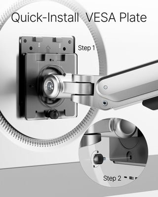 Deluxe Monitor Arm with USB A/C up to 40 Inch Holds 26.4 lbs Curved Screens Aluminum Fully Motion Single Monitor Stand with Clamp/Grommet, Quick Release Plate,75/100mm VESA,MA1008UCSL