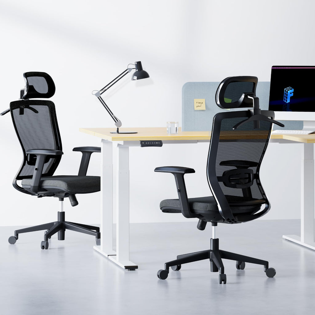 Ergonomic Office Chair, High Back Home Office Desk Chairs with Adjustable Lumbar Support, Armrests,90-130° Tilt Lock, Swivel Computer Gaming Chairs for Adults, OC3 Cloud, Black
