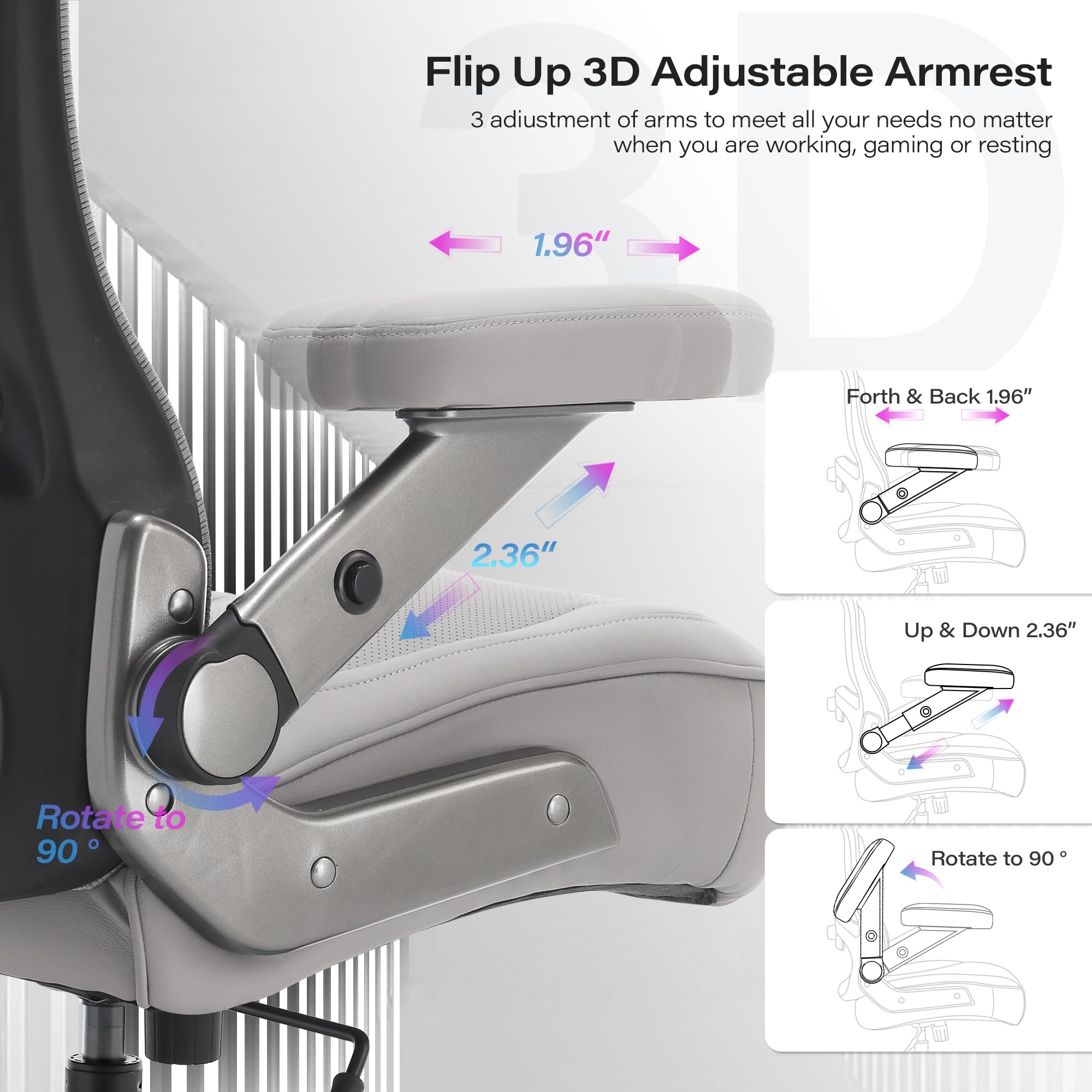 Big and Tall Office Chair 600lbs, Heavy Duty Executive Computer Desk Chair