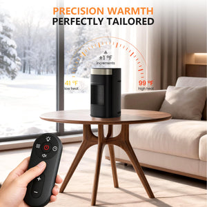 Space Heater, 1500W Electric Heaters for Indoor Use, 5 Modes & Smart Thermostat, Tip-Over & Overheat Protection, 24H Timer, Child Lock, Ceramic Fast Safety Heat for Office Bedroom Home
