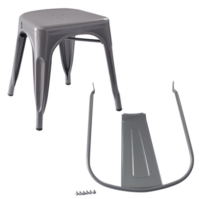 Metal Dining Chairs, Easy to Assemble, Indoor/Outdoor, Stackable, 330-Pound Capacity, Dark Gray, 4-Pack, 20.1 x 17.1 x 33.5 inches