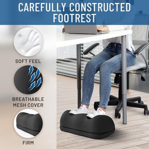 Adjustable Cloud Foot Rest for Under Desk at Work with Pressure Point Nodes - Comfortable Memory Foam Office Foot Stool & Desk Pillow, Gaming & Home Accessories