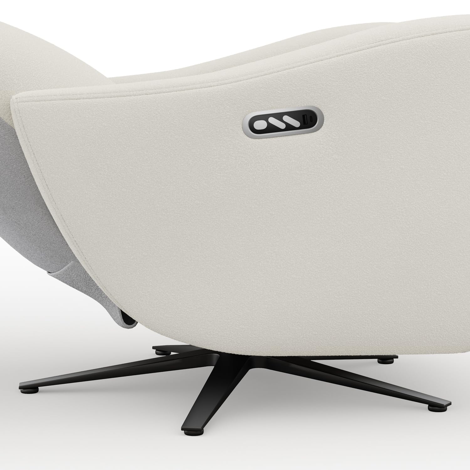 Recliner Chair Single Seater Zero Gravity Swivel Power Sofa for Living Room SwanSing Dual Motor Chair with USB & Type-C Ports, White Gray