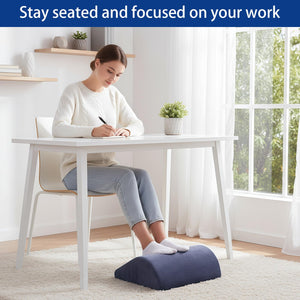 Foot Rest for Under Desk at Work, Ergonomic Under Desk Footrest with Washable Cover for Office, Home & Gaming Leg Elevation Pillow Blue