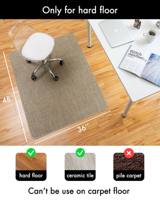 Office Chair Mat for Hardwood Floor Under Desk Computer Rolling Chair Mat for Wood/Tile Floor Non-Slip Heavy Duty Desk Rug PVC Plastic Hard Floor Protector 36