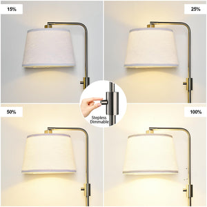 Upgraded Dimmable Floor Lamp, 1000 Lumens LED Edison Bulb Included, Brushed Nickel Arc Floor Lamps for Living Room Modern Standing Lamp Tall Lamps for Living Room Bedroom