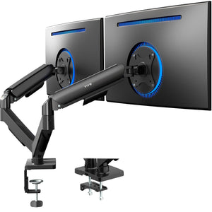 Dual Monitor up to 32 inches and 19.8 lbs per Screen, Pneumatic Arm Desk Mount, Articulating Counterbalance, VESA Stand, Classic, STAND-V002O
