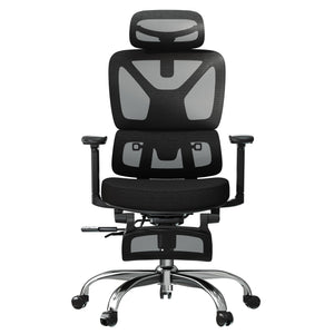 Ergonomic Office Chair High Back Computer Chairs Desk Chair with 2D Lumbar Support/Footrest/3D Headrest/Heavy Duty Metal Base, Comfortable Foam Seat Cushion, ErgoChair Ultra, Black