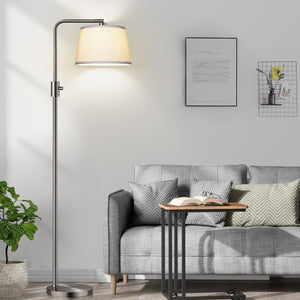 Upgraded Dimmable Floor Lamp, 1000 Lumens LED Edison Bulb Included, Brushed Nickel Arc Floor Lamps for Living Room Modern Standing Lamp Tall Lamps for Living Room Bedroom