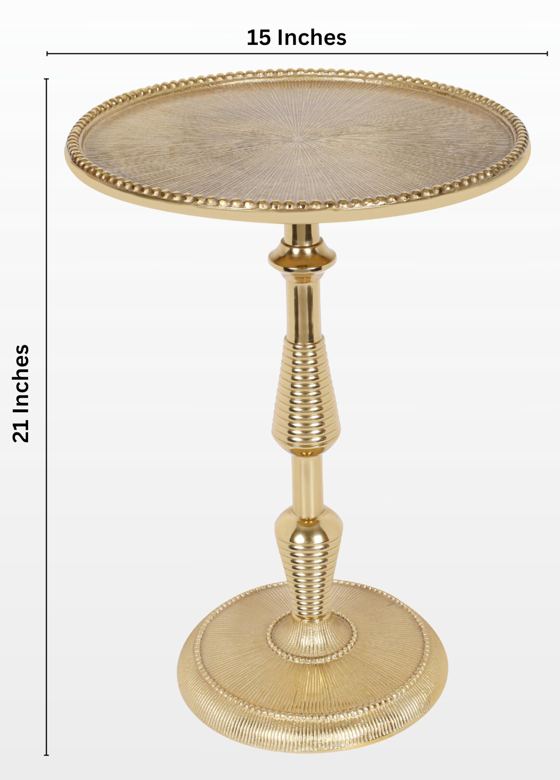 Modern Accent Table End Table for Indoor Use - Small Side Tables for Spaces Living Room, Bedroom, Entryway, Small Spaces Nightstand, Plant Stand (Gold)