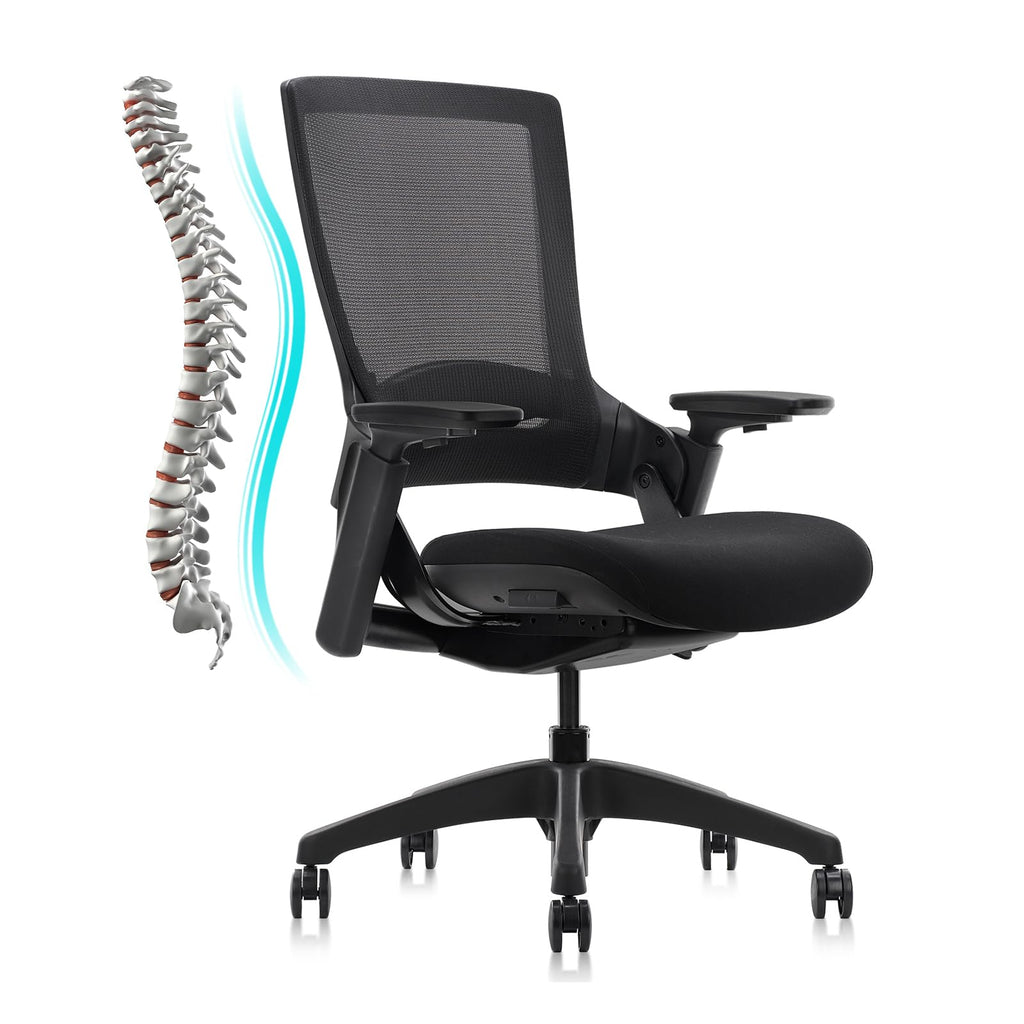 Swivel Executive Chair, Adjustable Ergonomic Computer Chair with 3D Armrest and Lumbar Support, Mesh Backrest Task Chair for Home Office Conference Room