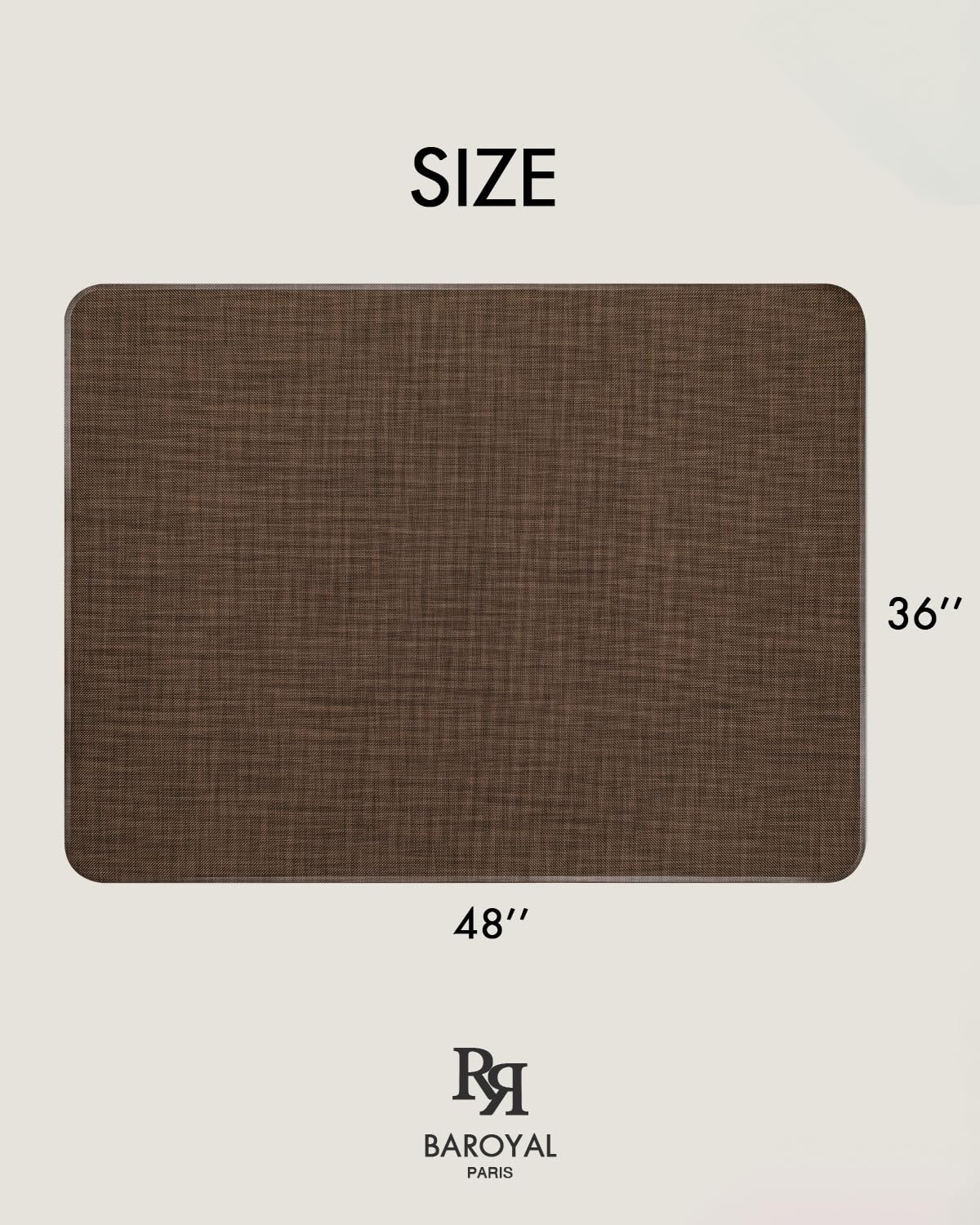 Office Chair Mat for Hardwood Floor Under Desk Computer Rolling Chair Mat for Wood/Tile Floor Non-Slip Heavy Duty Desk Rug PVC Plastic Hard Floor Protector 36" x 48"(Coffee)