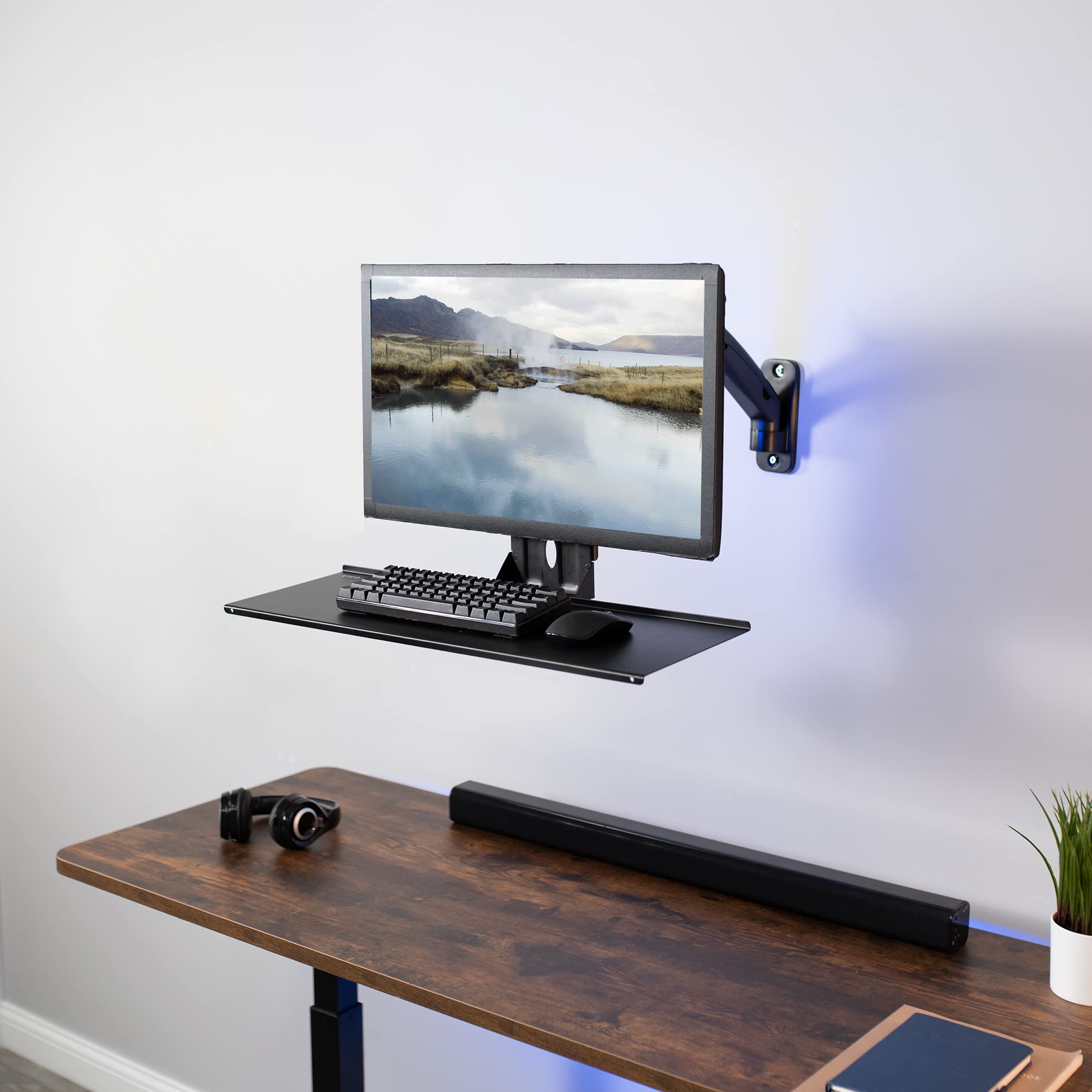 Computer Keyboard and Mouse Platform Tray VESA Mount Attachment 25.5 x 8 inch Surface (MOUNT-KB03)