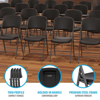 80187 Commercial Grade Folding Chair,  4 Pack, Black