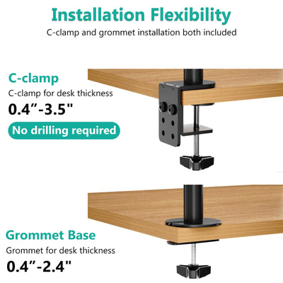 Laptop Tray Desk Mount for 17inch Notebook, Fully Adjustable Laptop Arm up to 22lbs, Monitor Mount with Vented Cooling Platform Stand (M00LP), Black