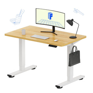 EN1 One-Piece Standing Desk, Electric Adjustable with 4 Memory Presets, 176 LBS Capacity, Stable & Quiet, Seamless Desktop for Home Office & Dual Monitors, 40