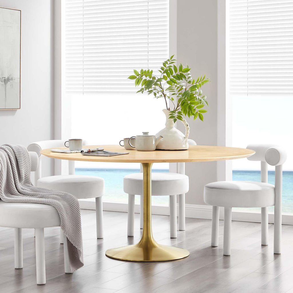 Dining Table, 60", Gold Natural