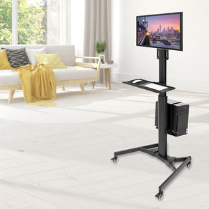 Computer Cart Mobile Desk Workstation with Monitor Mount for Screen up to 32
