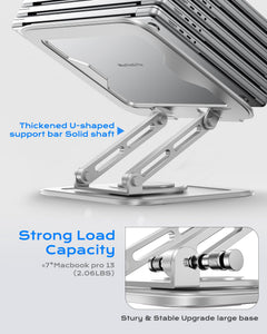 Adjustable Laptop Stand, Computer Stand with 360 Rotating Base, Ergonomic Laptop Riser Mount for Desk Foldable Protable Computer Desk Fits with MacBook Pro Air (10-16